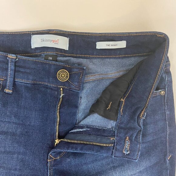 Skinnygirl Jeans Women's Size 28 (28 x 29) Skinny Mid Rise Dark Wash - Picture 8 of 12